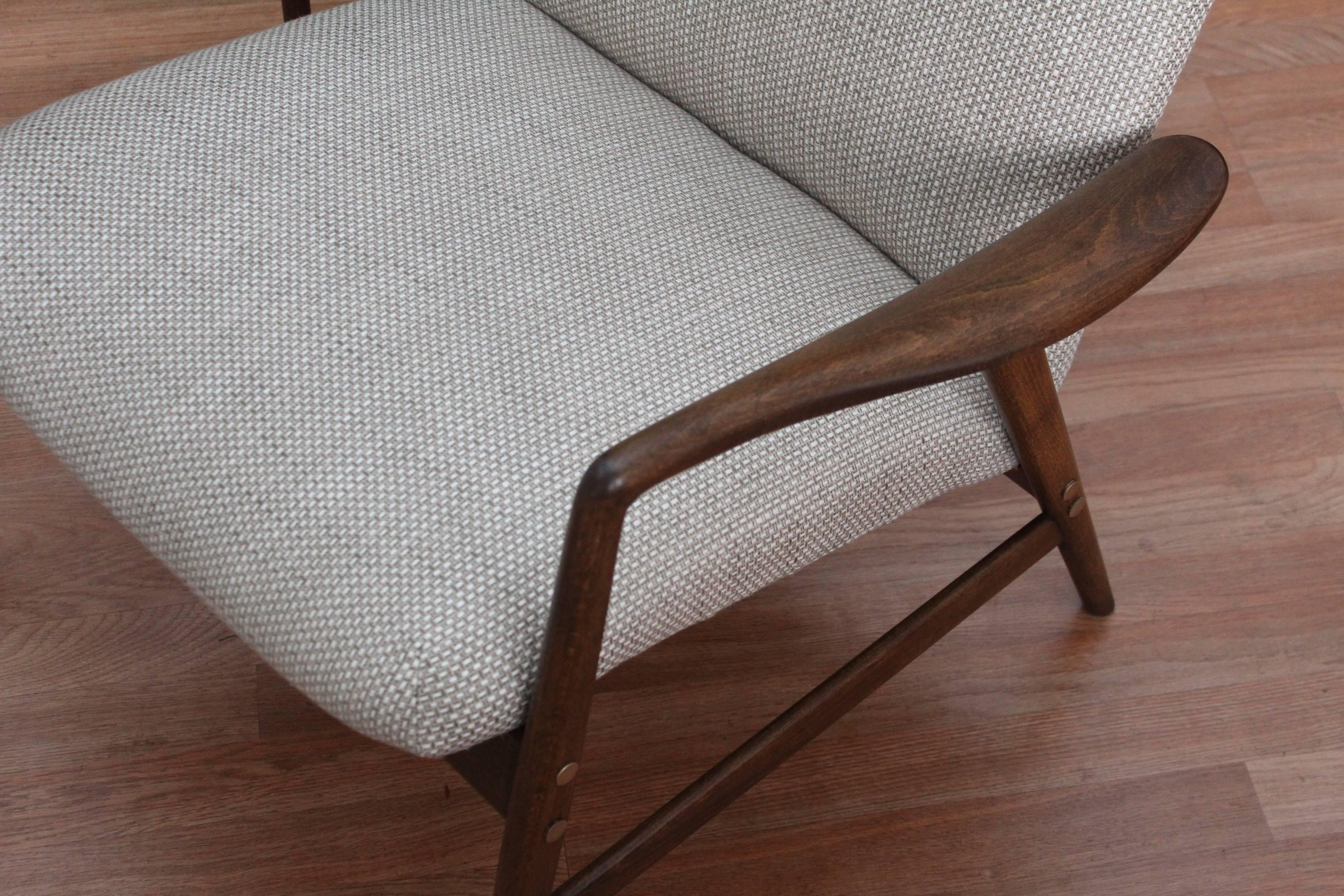 Mid-Century Modern Alf Svensson Reclining Walnut Lounge Chair