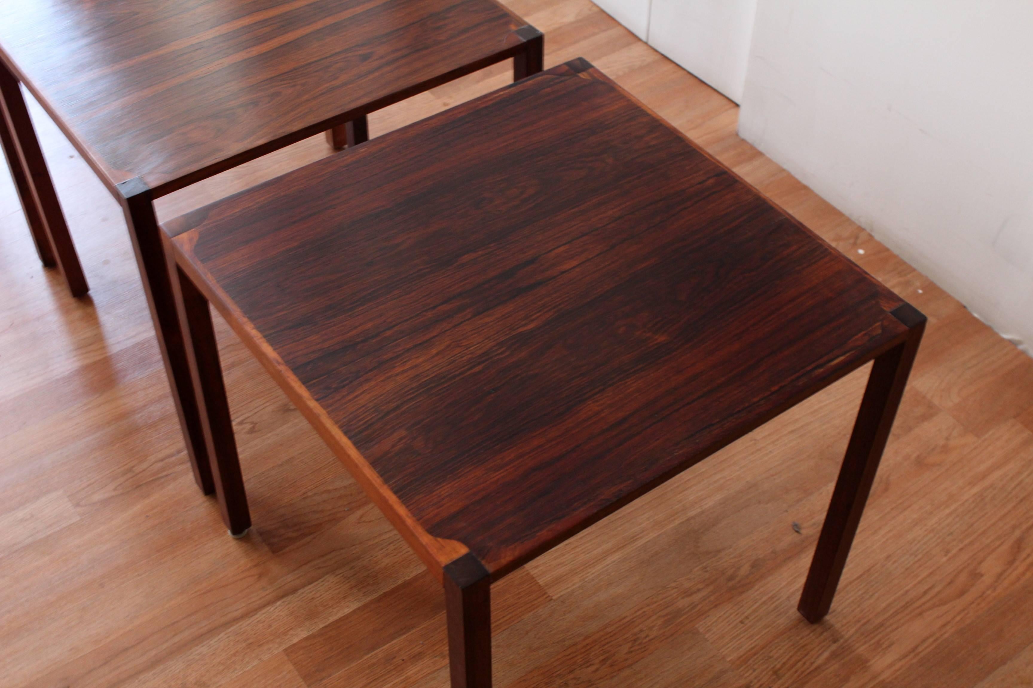 Mogens Kold Rosewood Nesting Tables In Good Condition In Chicago, IL