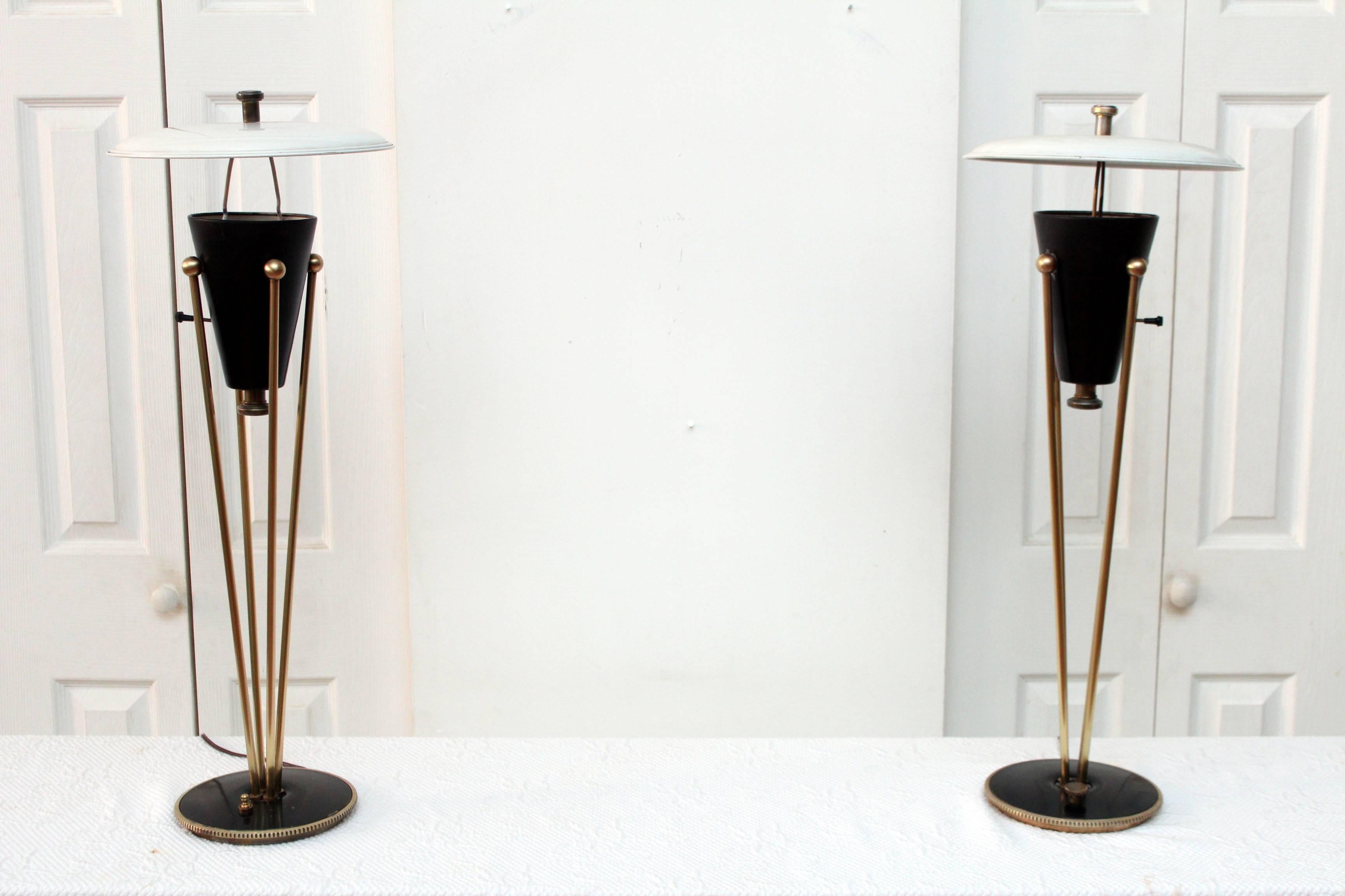 Mid-Century Modern Gerald Thurston for Lightolier Table Lamps 