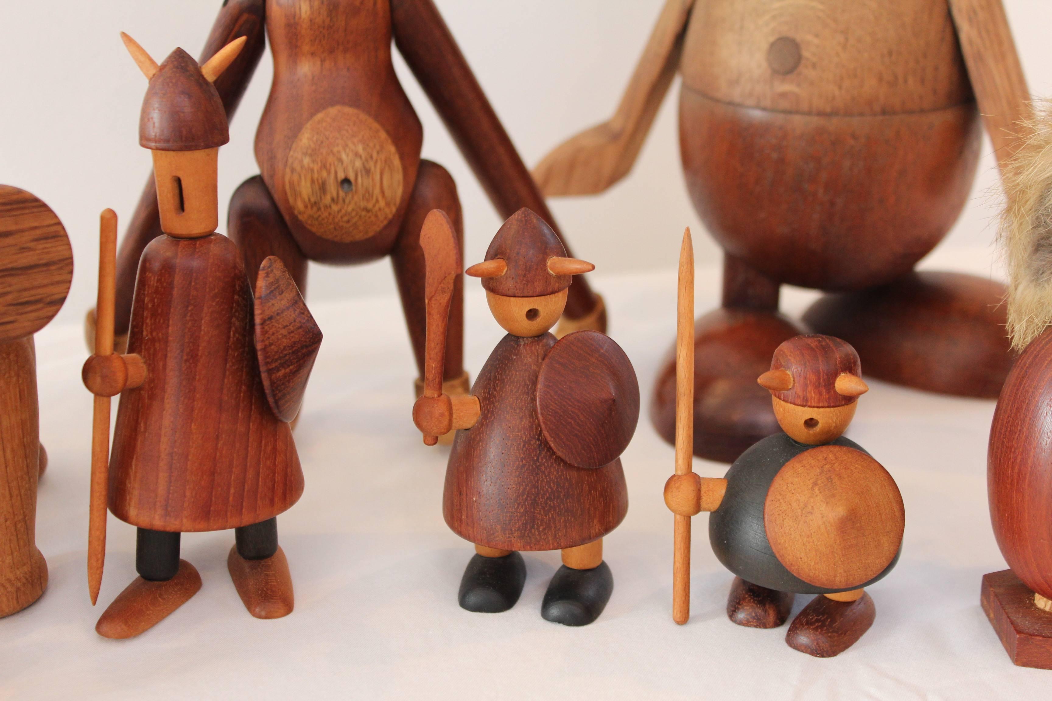Kay Bojesen Hans Bolling Jacob Jensen Danish Wooden Figures Collection In Good Condition In Chicago, IL