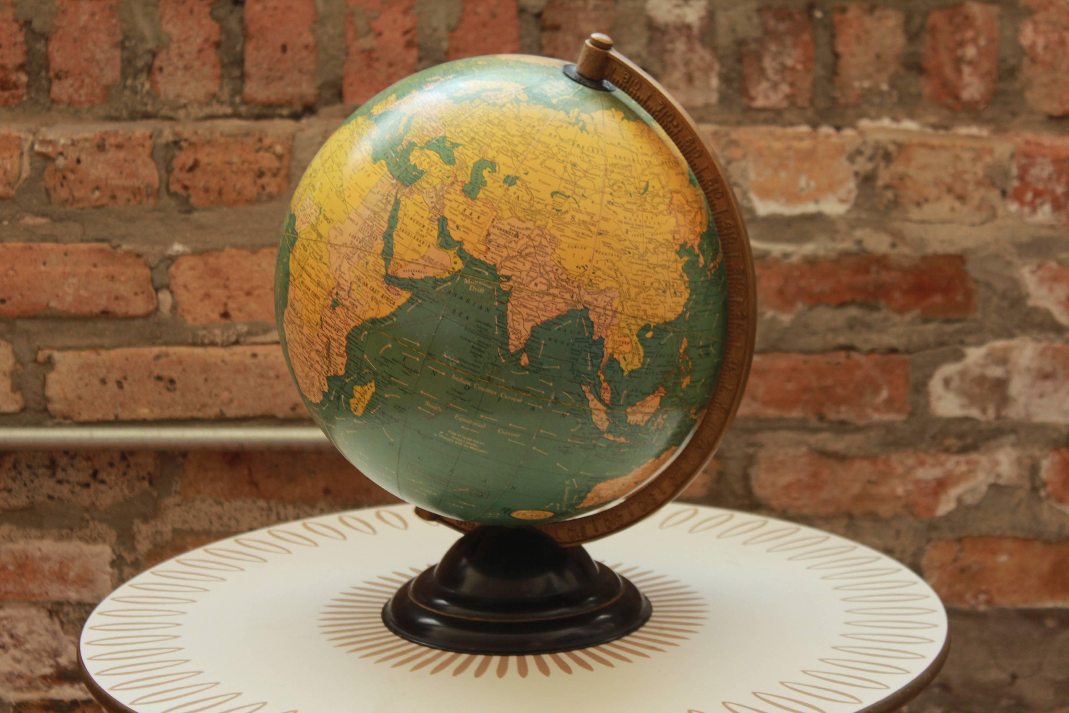 Ground control to Major Tom! Internally lit Glass orb illuminated globe by Cram. View the images and find French West Africa and Italian East Africa! Travel around the world in a time long forgotten, as documented by this historic, hard to find,