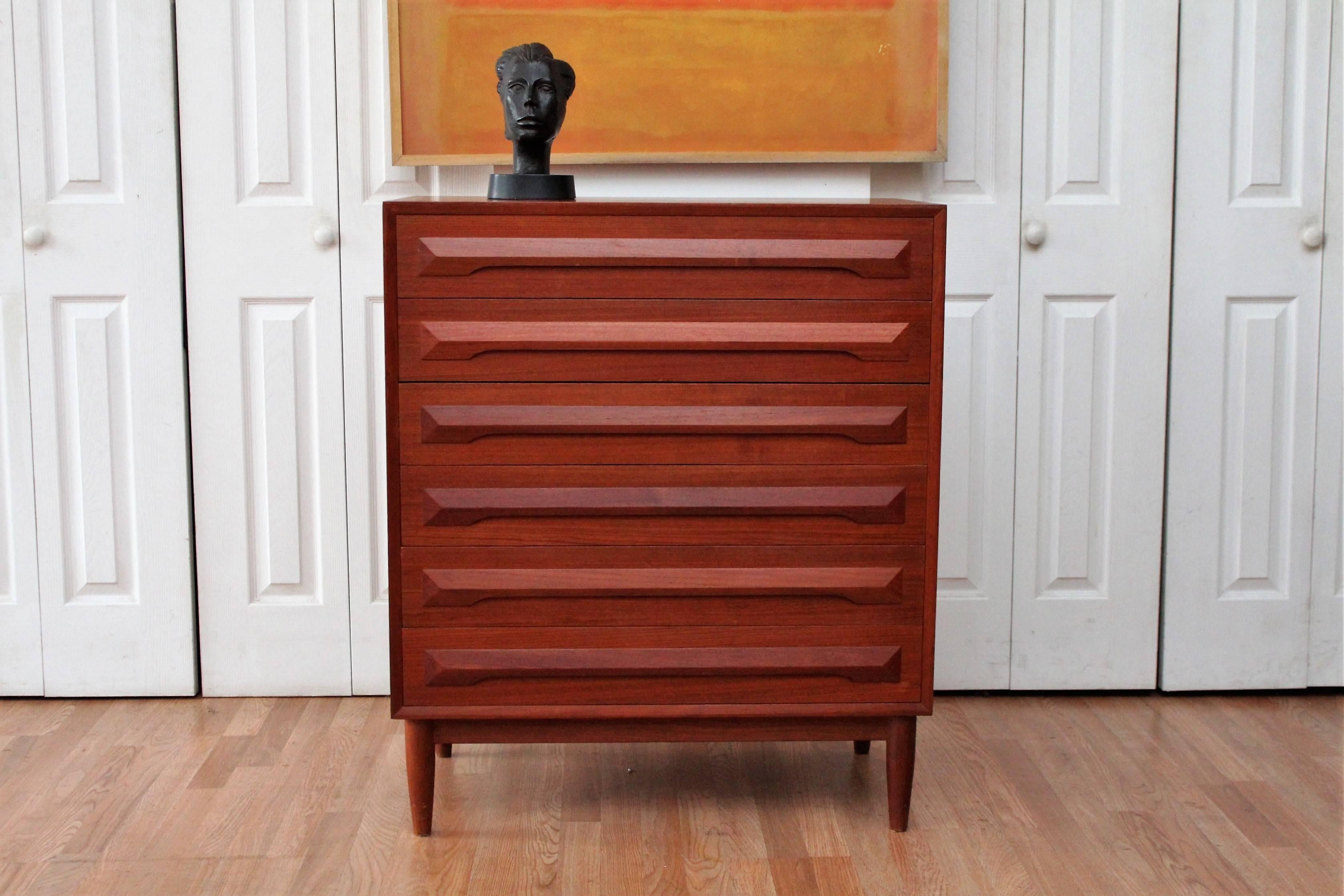 Scandinavian Modern Danish Teak Highboy Dresser, Denmark