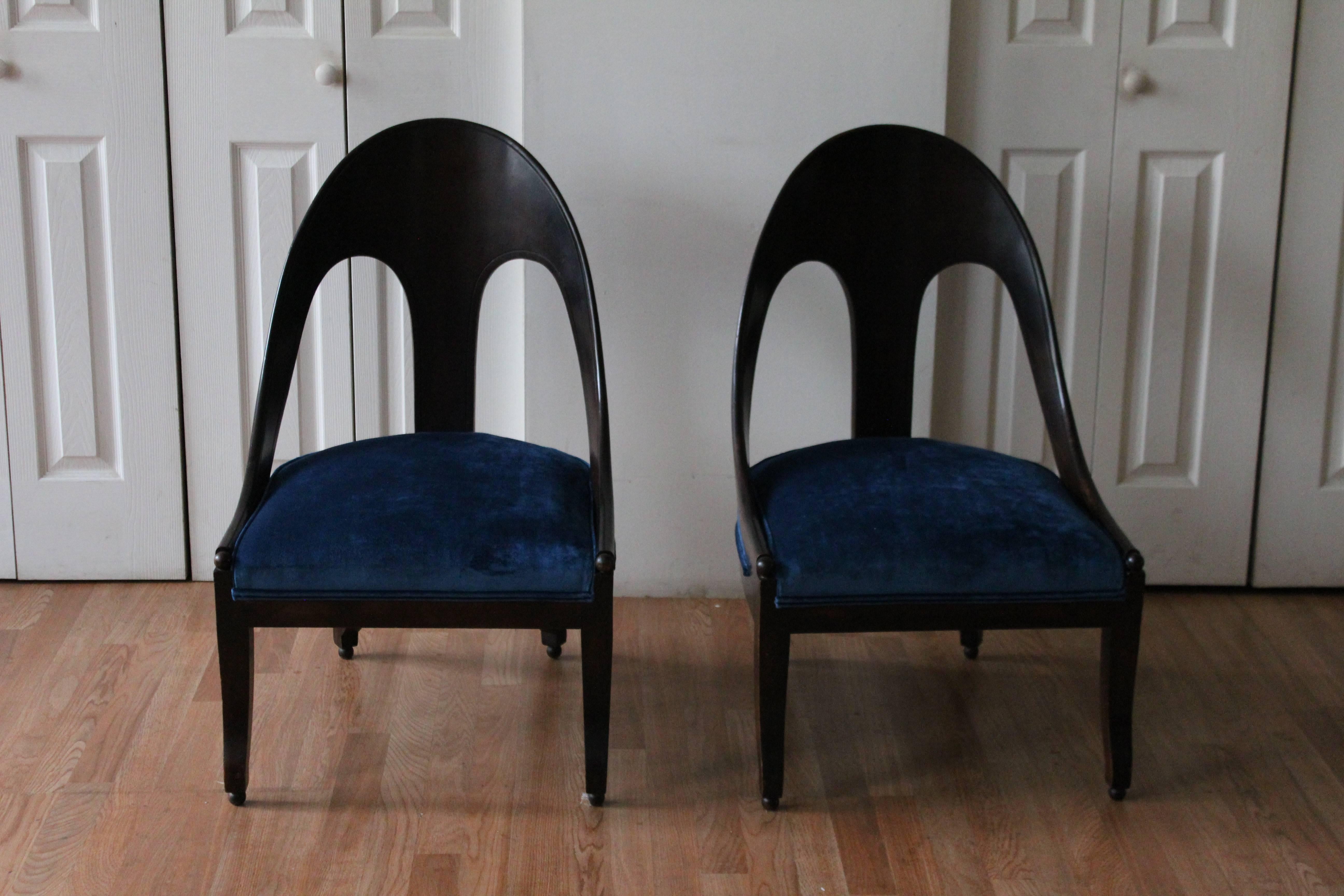 Stained Pair of Spoon Back Chairs