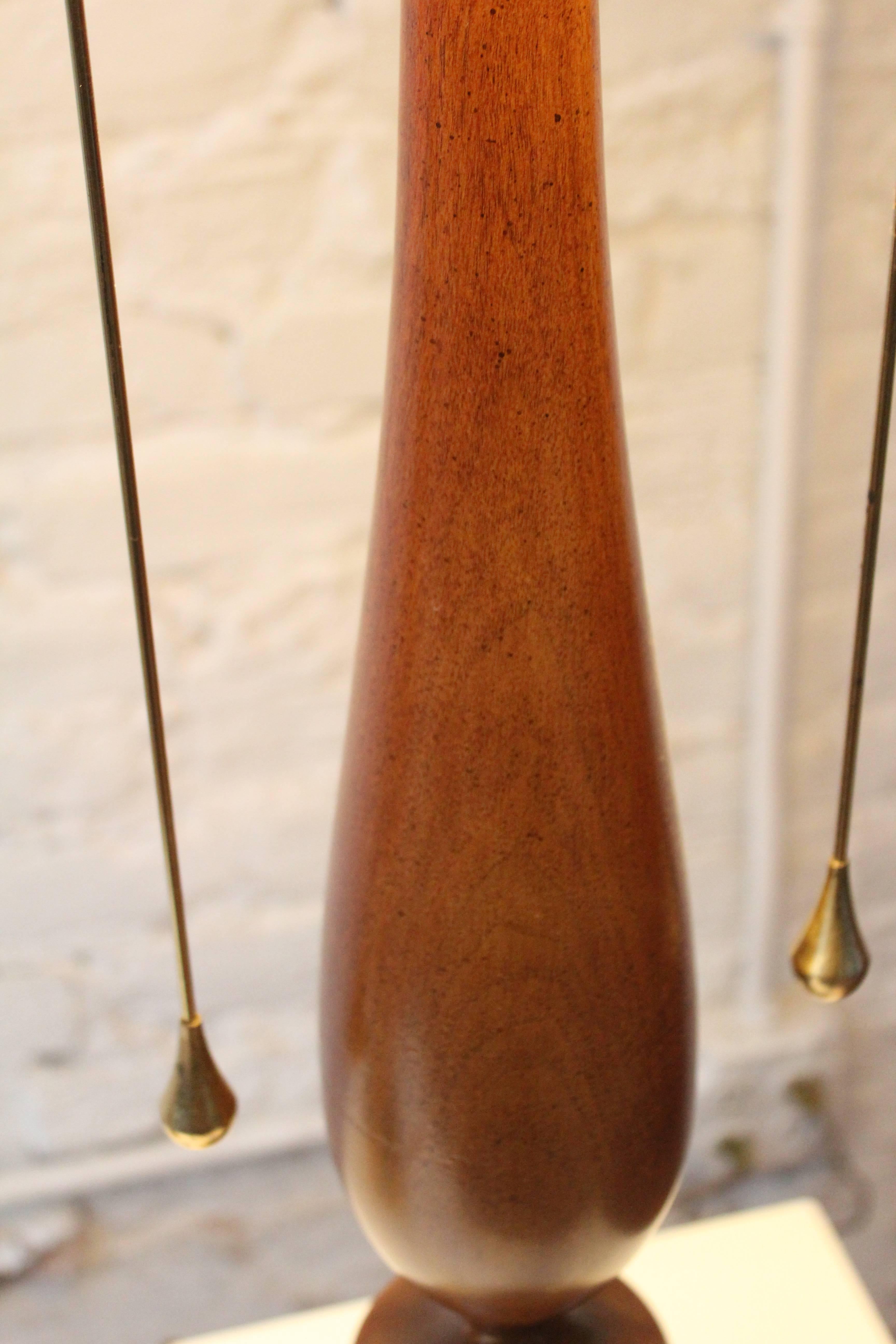 Frederick Cooper Walnut and Brass Table Lamps For Sale 1