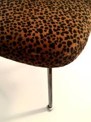 Vintage Saarinen Side Chair with Leopard Upholstery