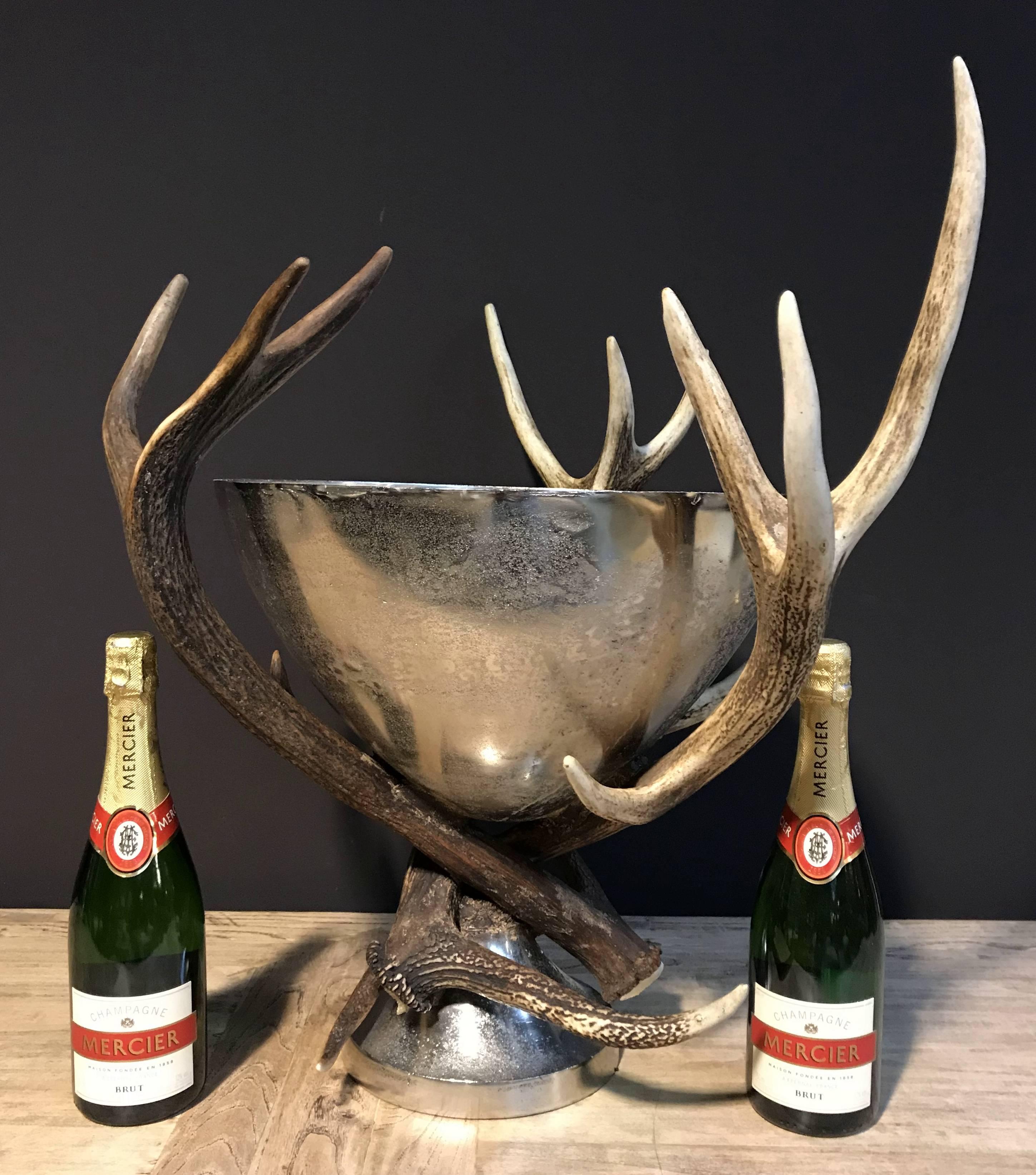 eXODA Champagne cooler aluminium deer antler wine cooler and bottle cooler
