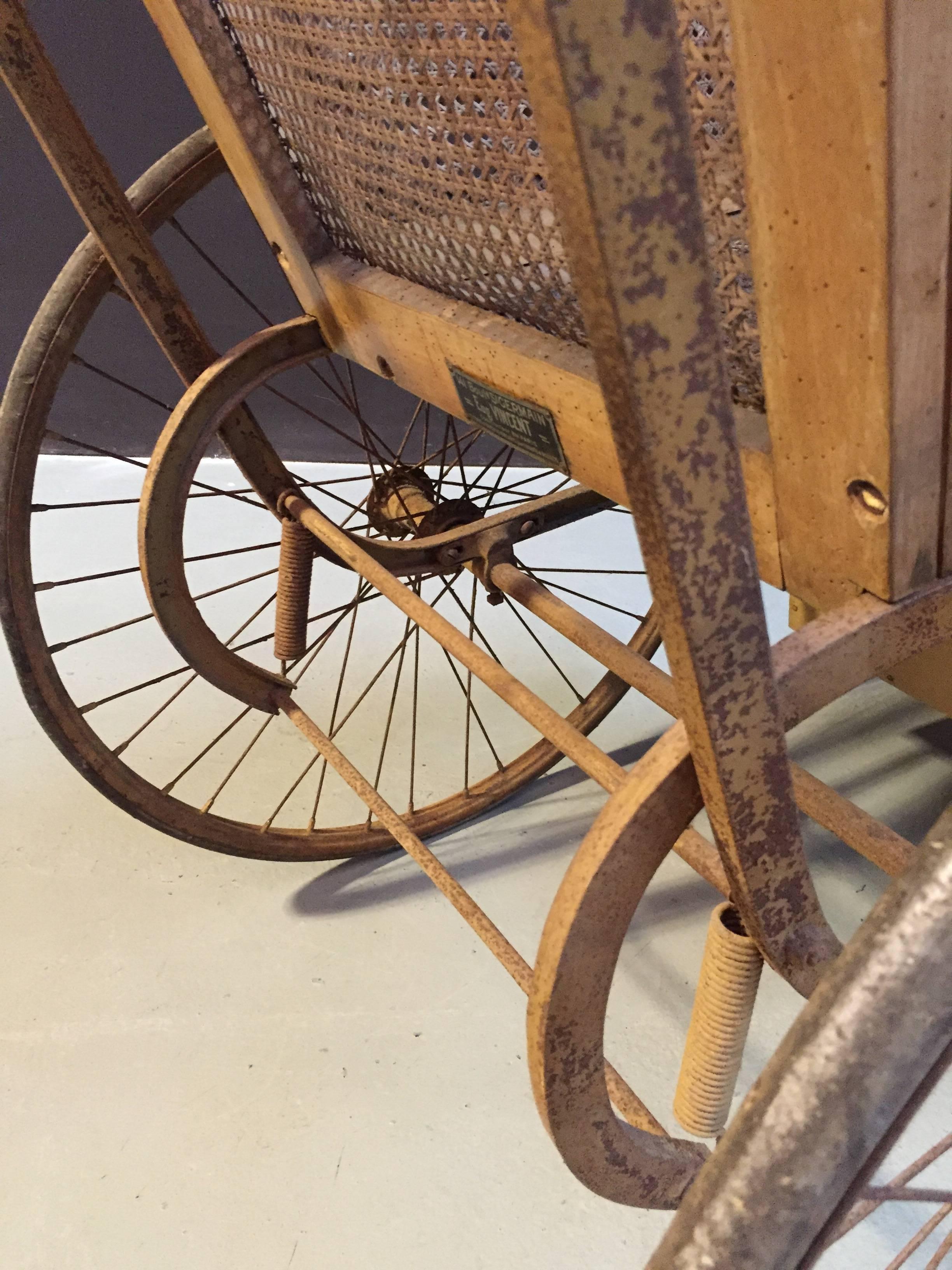 Leather Vintage wheelchair  For Sale