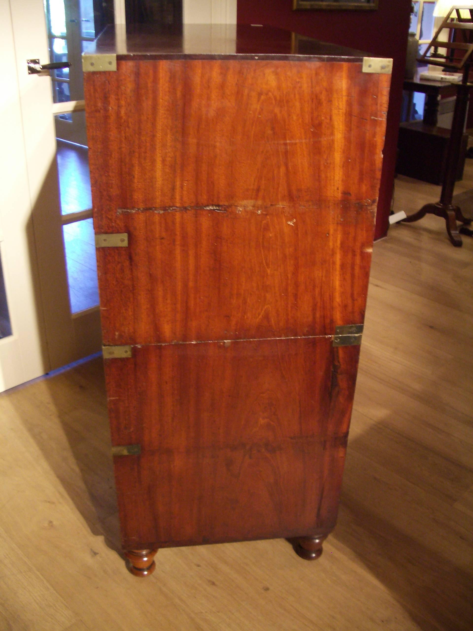 Late 19th Century Superb Quality 19th Century Cuba Mahogany Campaign Chest