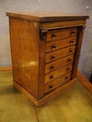 Small 19th Century Oak Wellington Chest to Use on a Desk