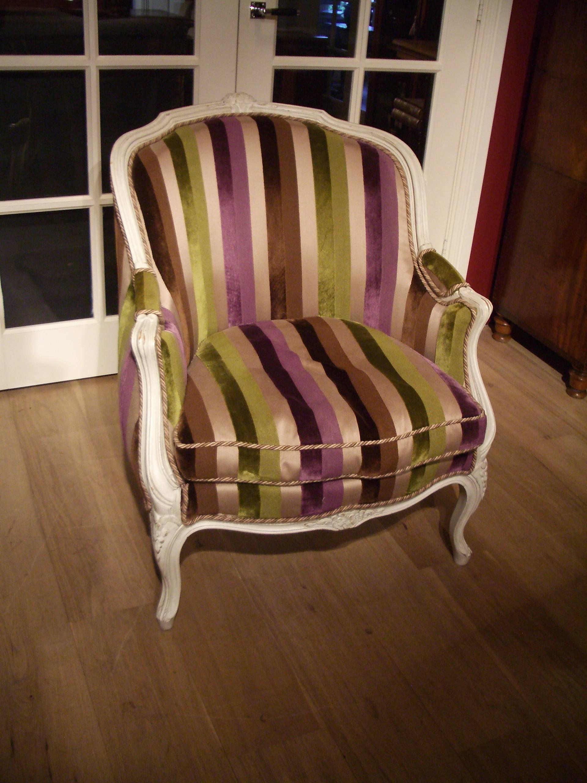 Set of Late 19th Century French Chairs with New Upholstery 1
