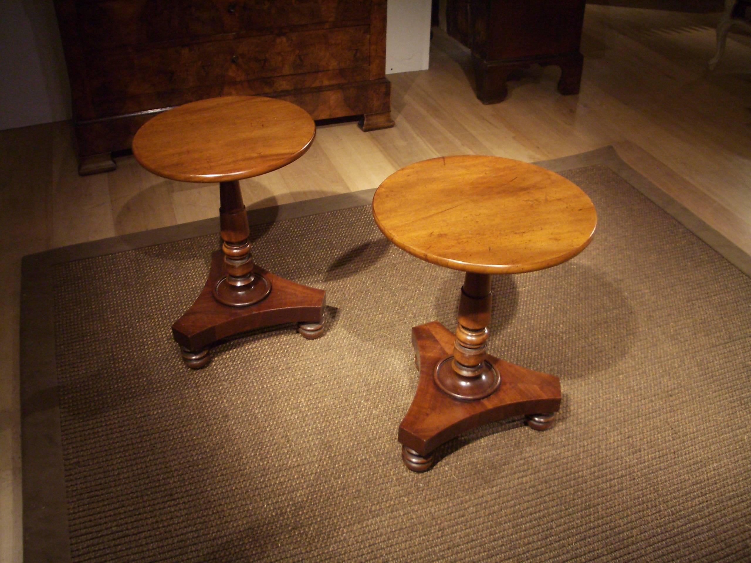 Wood Two 19th Century Little Victorian Round Tables