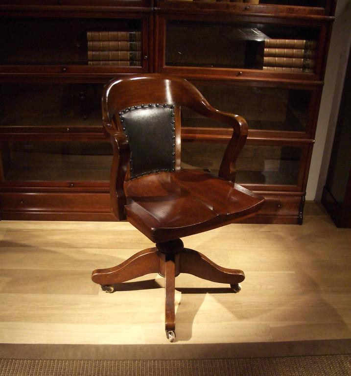 19th Century Mahogany Globe Wernicke Office Chair at 1stDibs