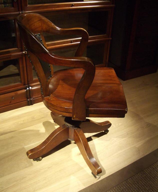 19th Century Mahogany Globe Wernicke Office Chair at 1stDibs