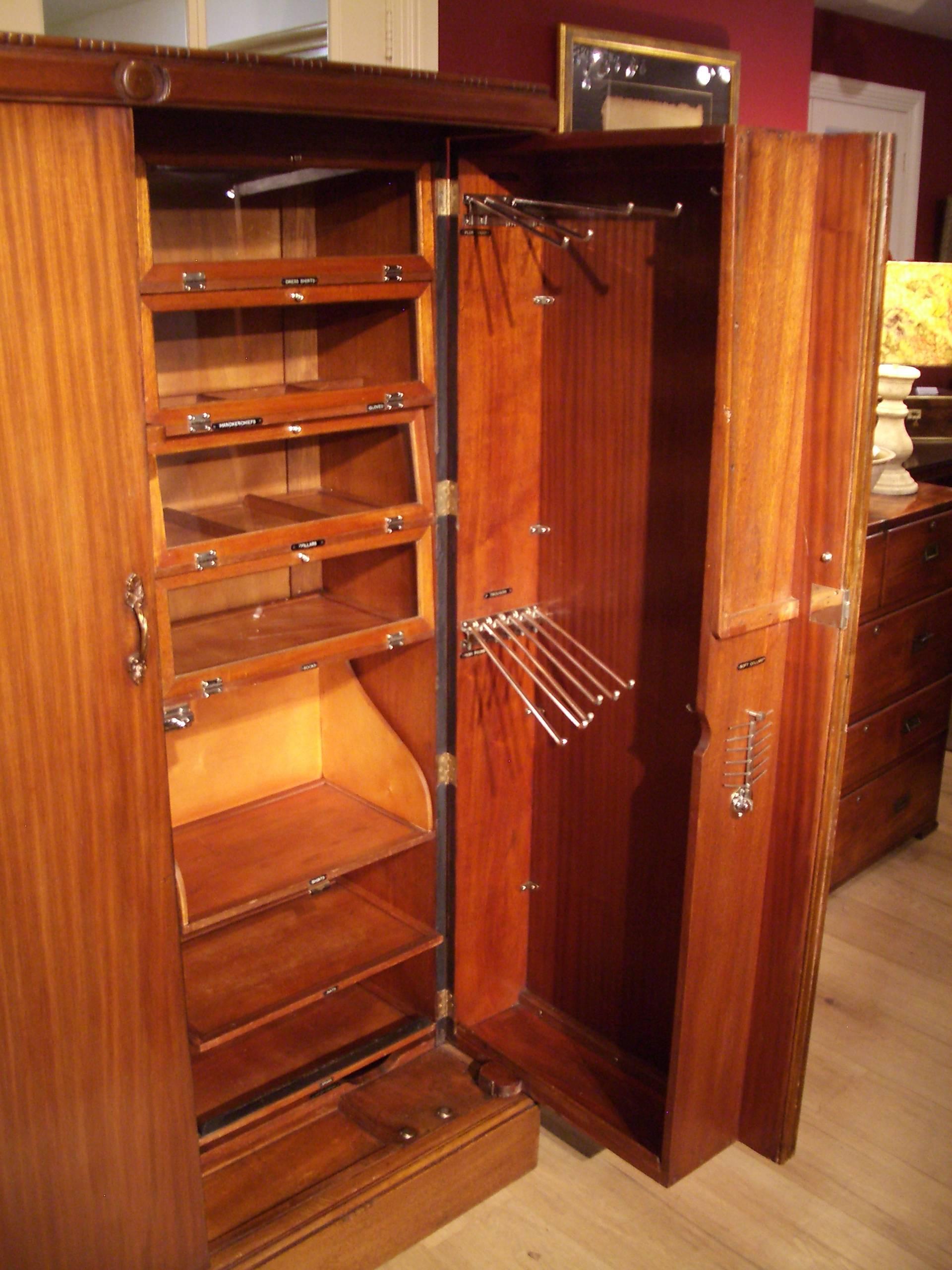 British Art Deco Mahogany Compactom Wardrobe