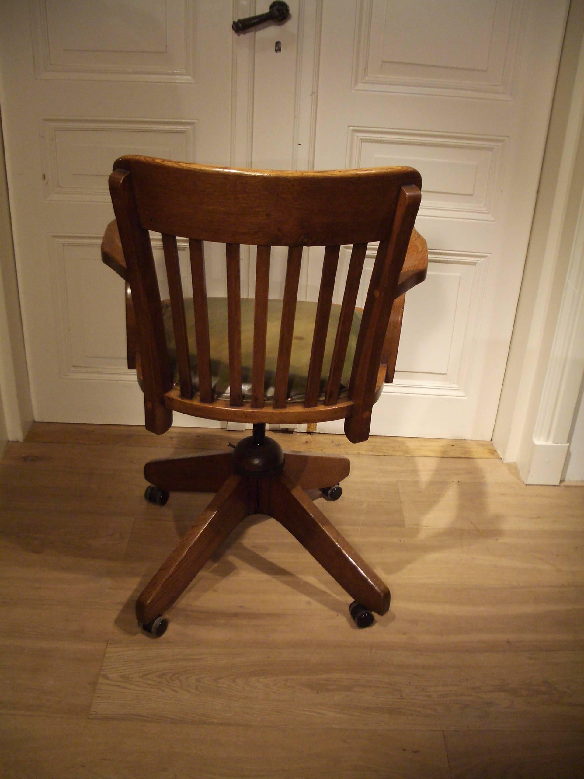 antique oak desk chair