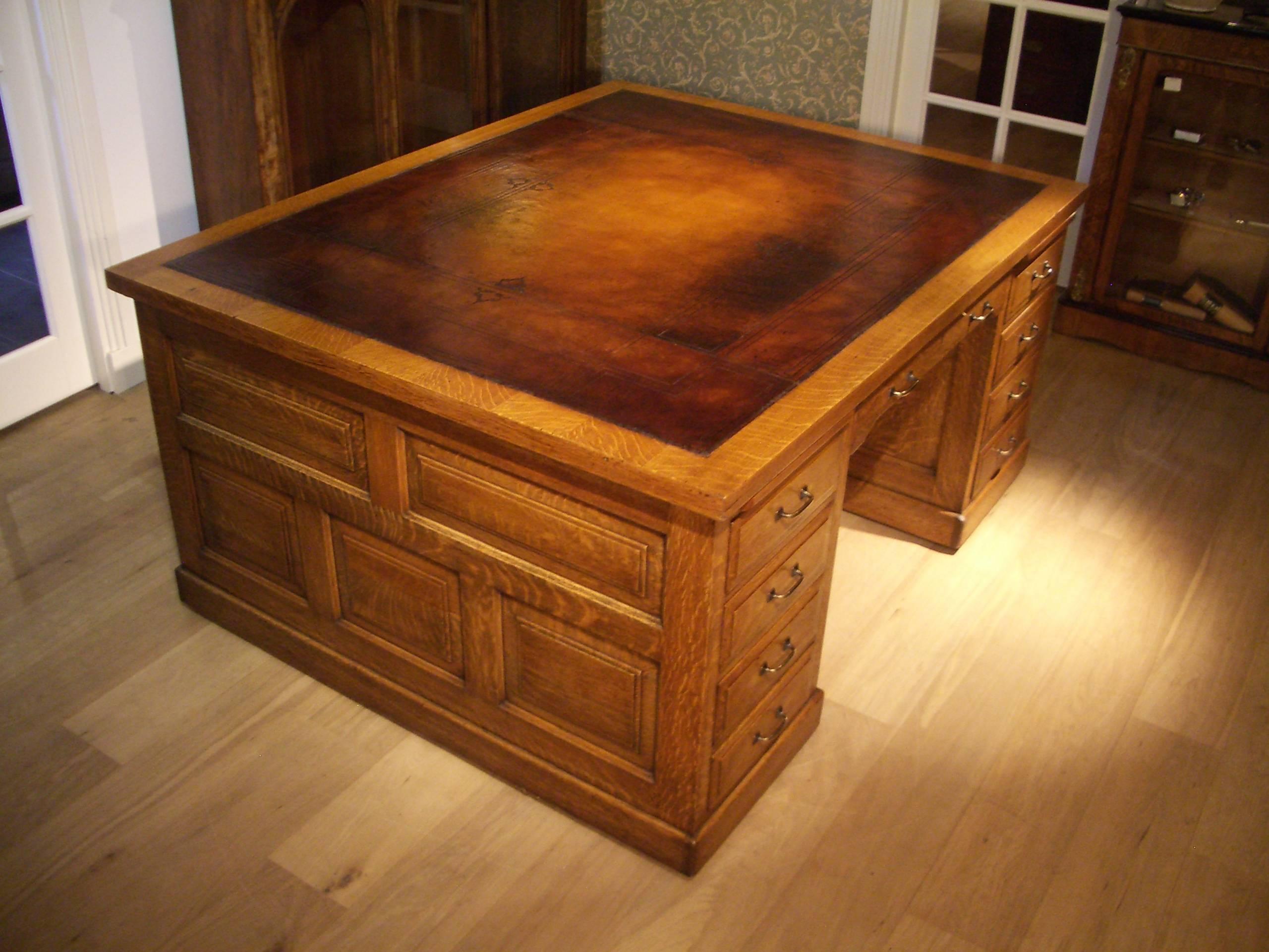 heavy oak desk