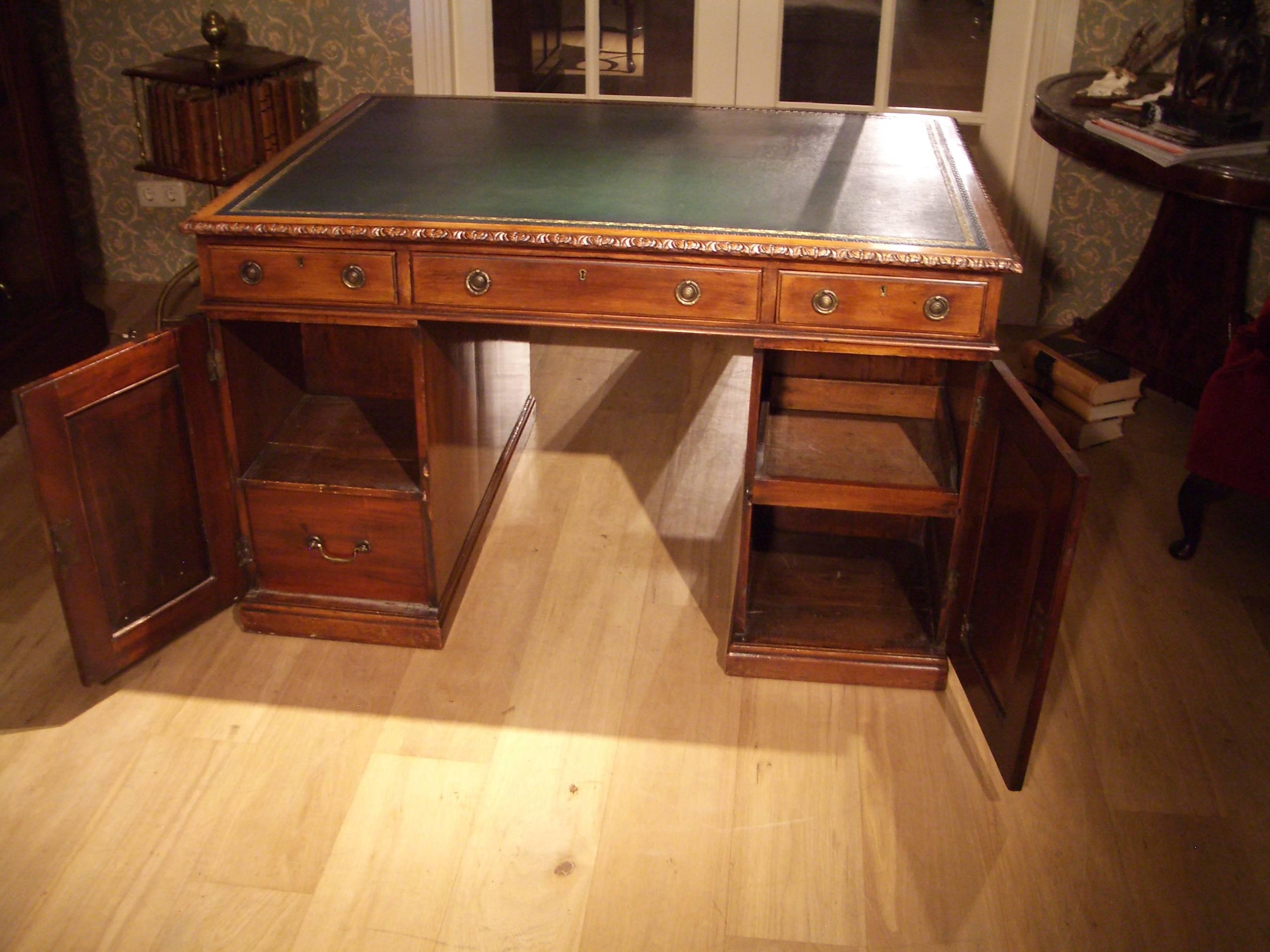 19th Century Mahogany Partner Desk 2