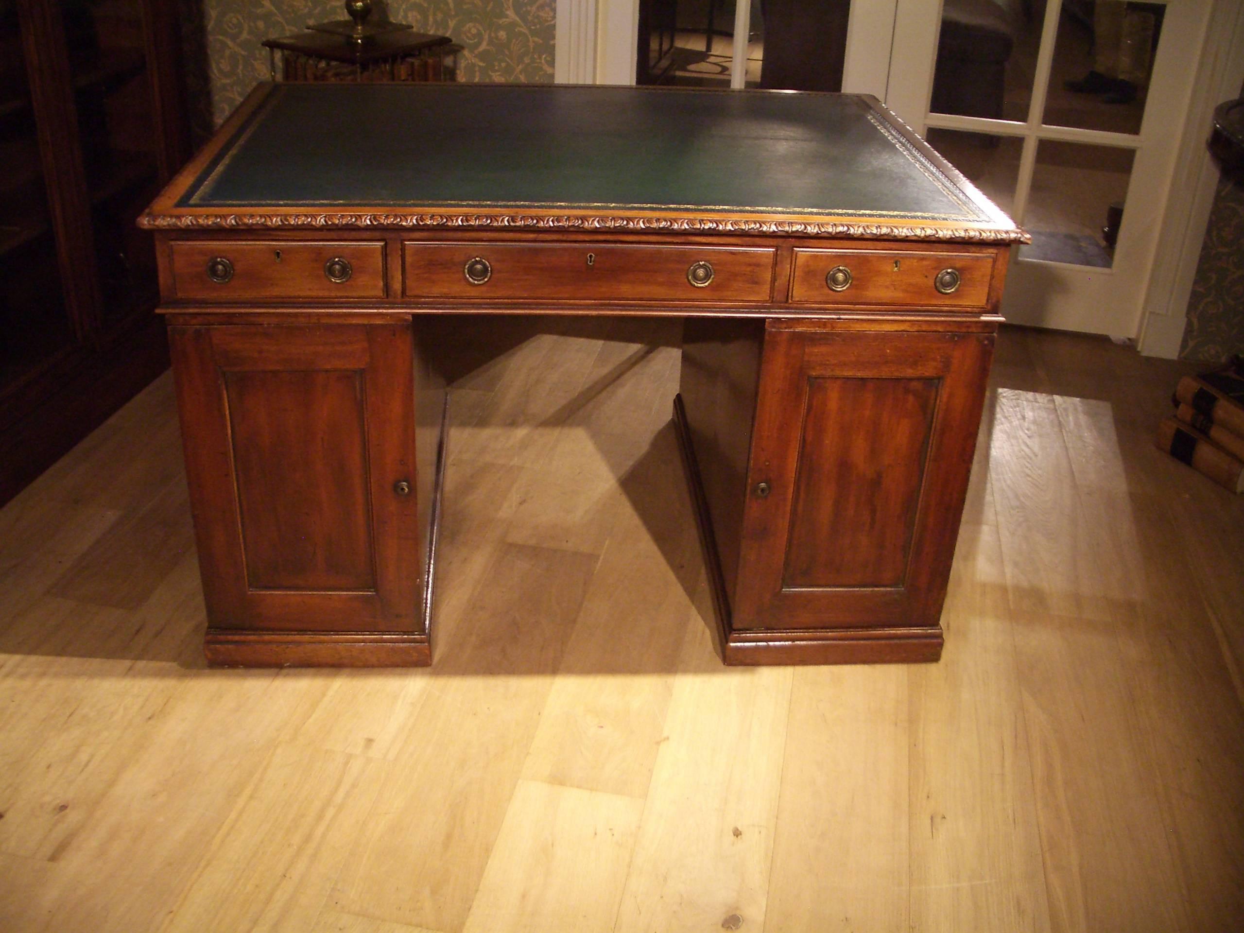 19th Century Mahogany Partner Desk 3