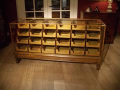 Early 20th Century Oak Haberdashers Countertop Display Cabinet