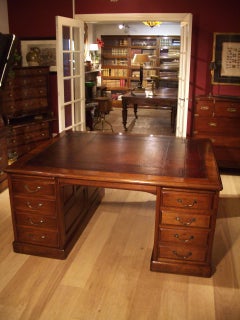 Big Antique Walnut Partners Desk