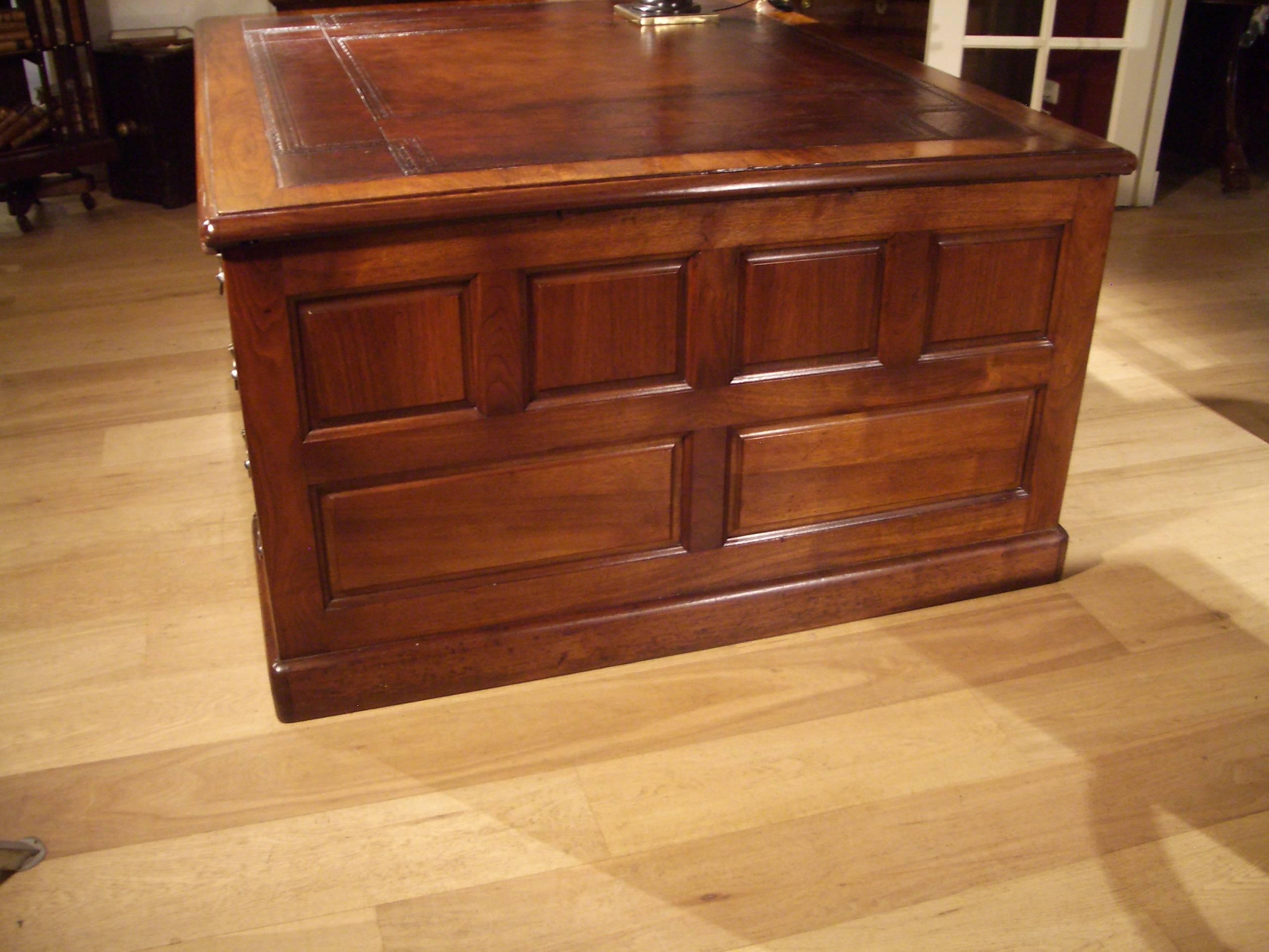 Big Antique Walnut Partners Desk 2