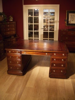 19th Century, Victorian Mahogany Partners Desk