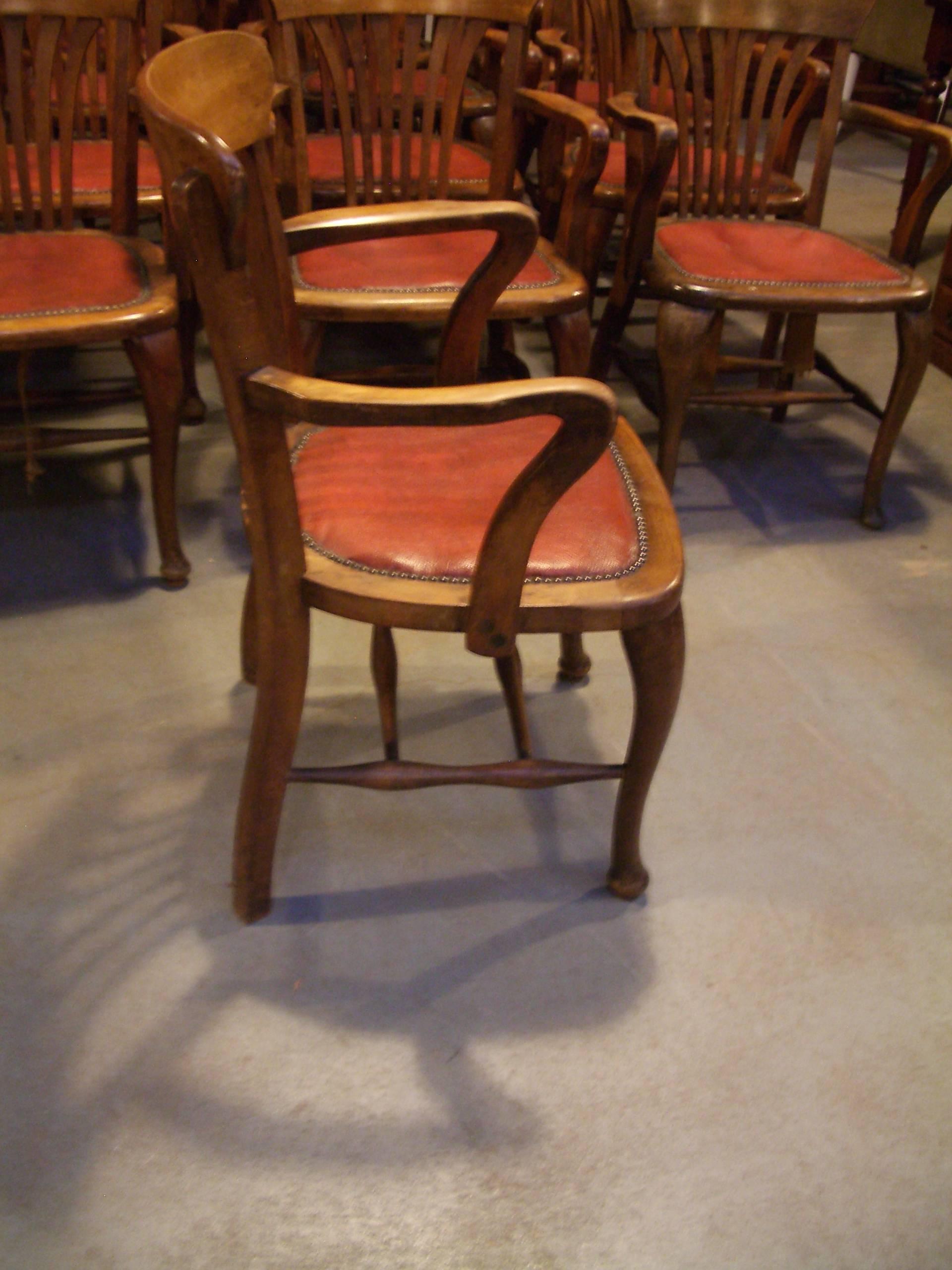 20th Century Unique Set of 13 Mahogany Office Chairs