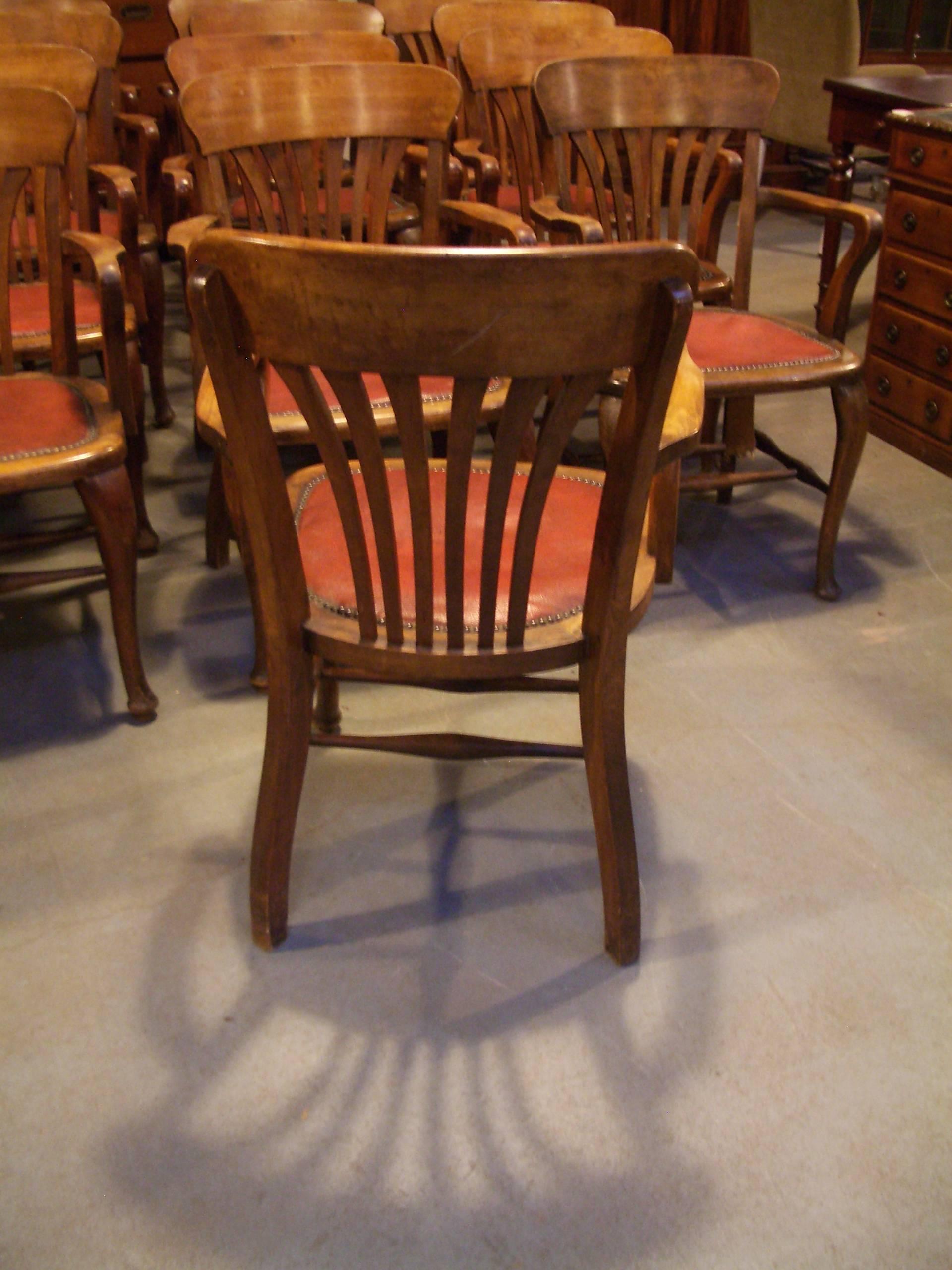 Unique Set of 13 Mahogany Office Chairs 1