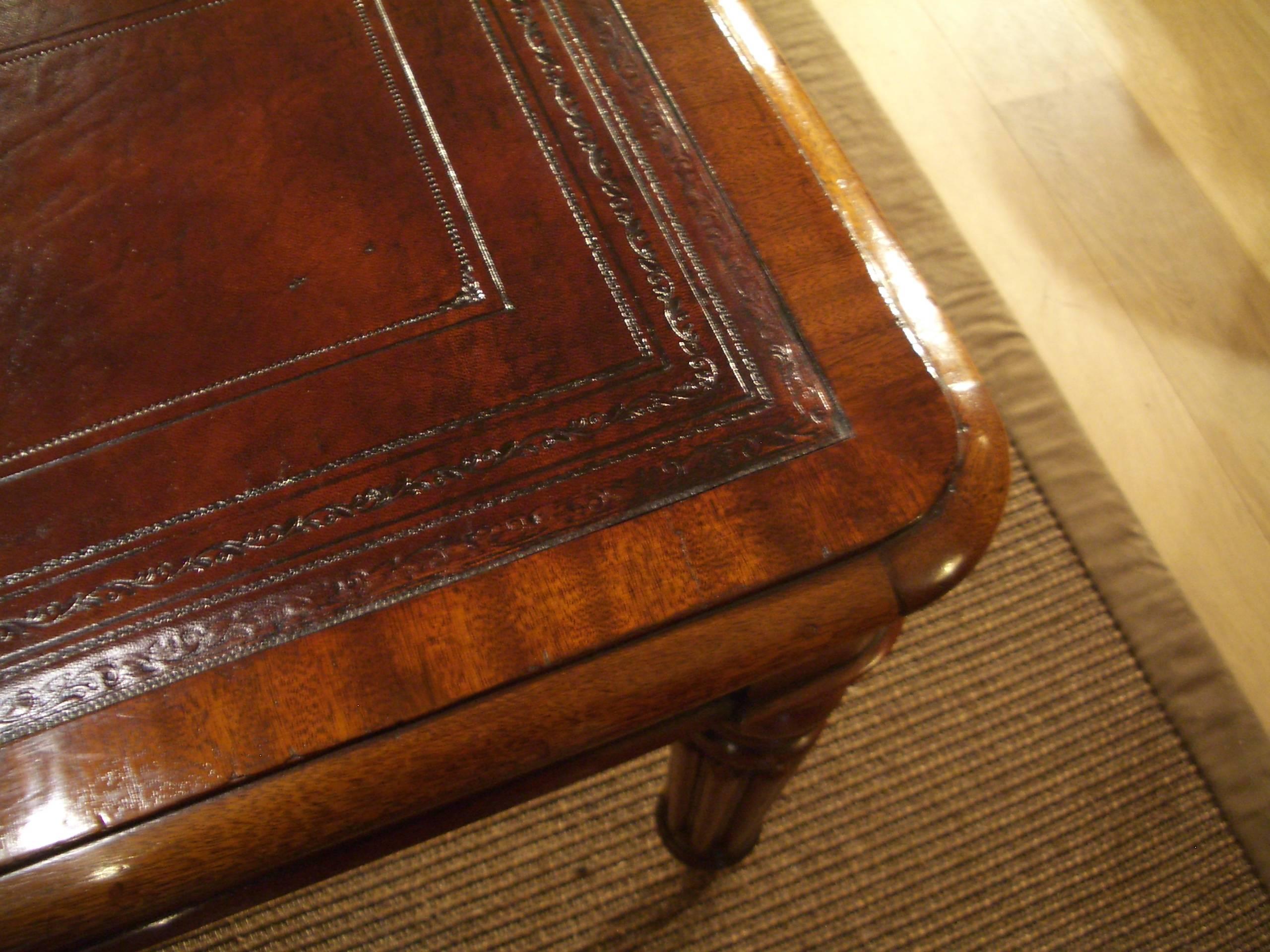 British 19th Century William IV Mahogany Double-Sided Partner's Library Writing Table