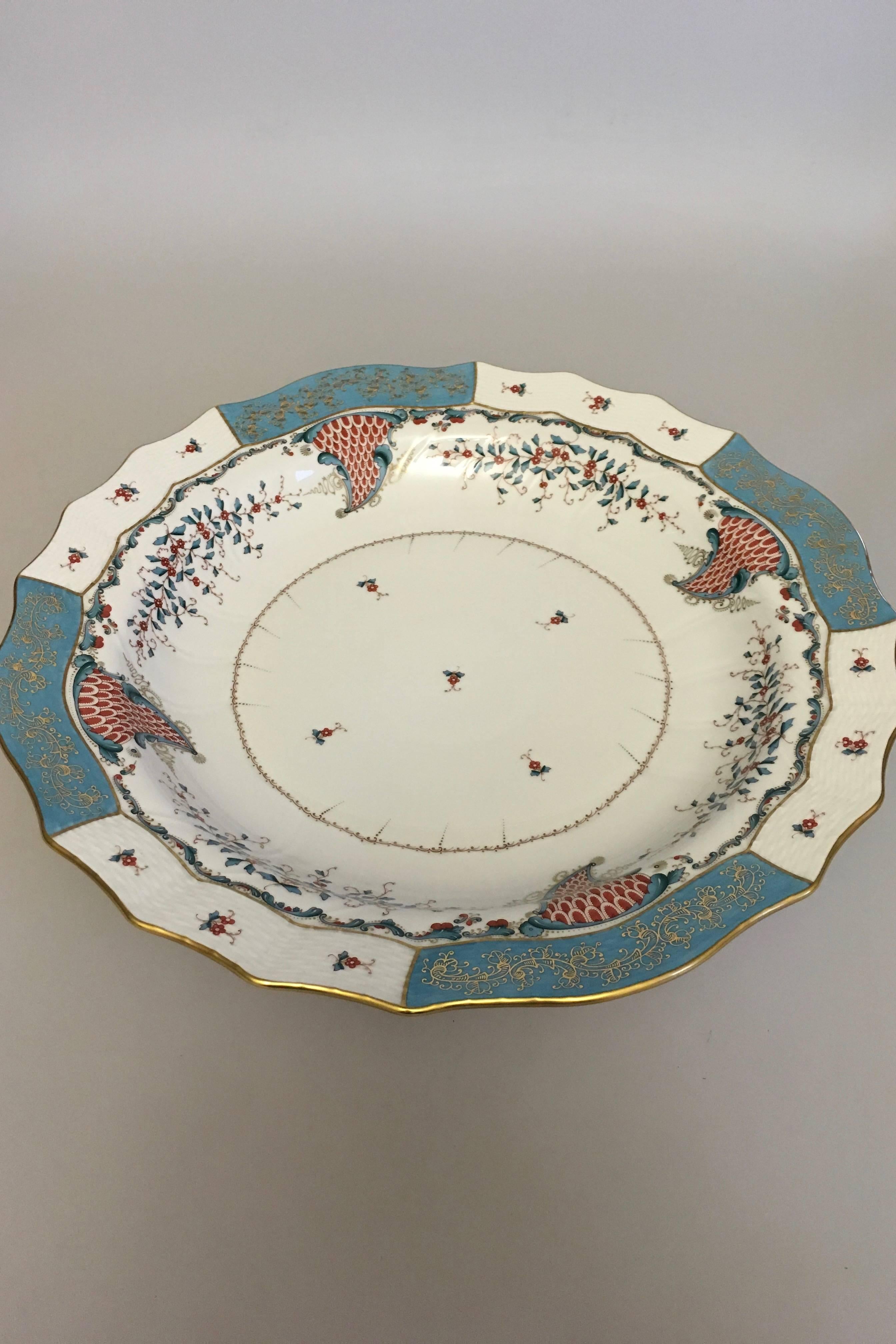 Herend Cornucopia (TCA) round serving tray, Hungary #1161. Hungarian vintage Herend porcelain round serving chop platter. Hand painted with one of Herend's most magnificent pattern 