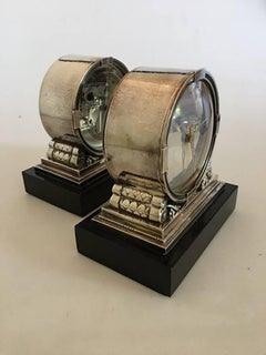 Georg Jensen "Acorn" Sterling Silver Clock and Barometer No. 596