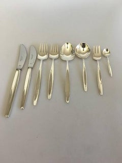 Georg Jensen Sterling Silver 'Cypress' Flatware Set of 48 Pieces for Six Persons
