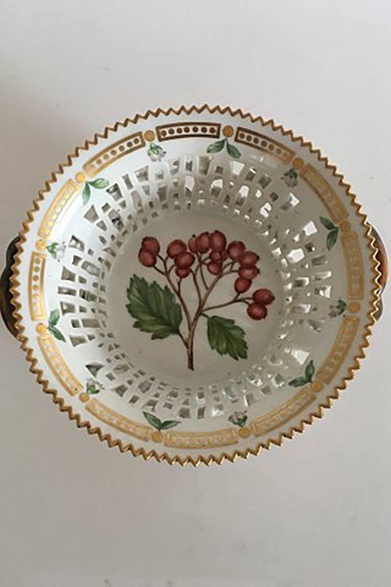Neoclassical Antique Royal Copenhagen Flora Danica Fruit Basket #3532