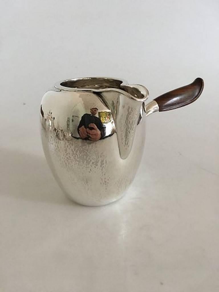 Art Nouveau Georg Jensen Sterling Silver Tea Set No. 875. Teapot, Water Pitcher, Creamer