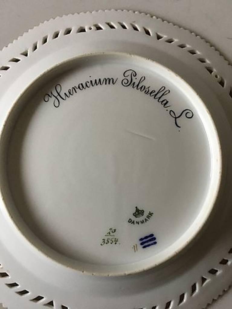 Neoclassical Royal Copenhagen Flora Danica Luncheon Plate with Pierced Border No. 20/3554
