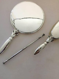 Georg Jensen Sterling Silver Harald Nielsen Mirror, Brush and Comb #172