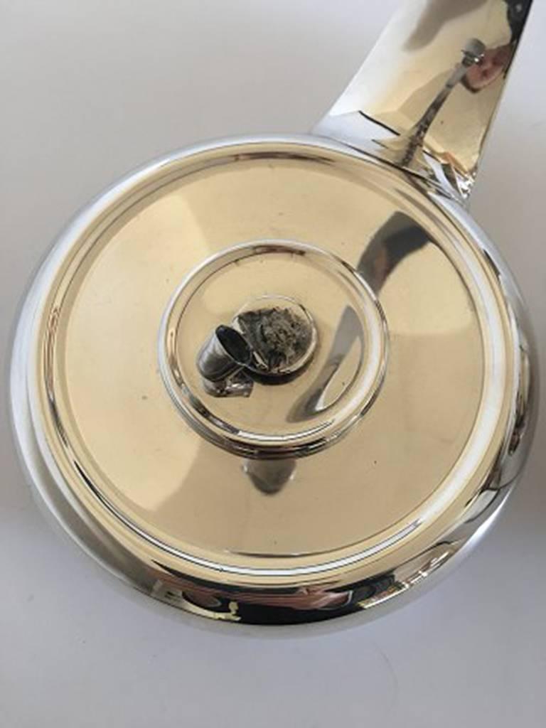 Scandinavian Modern F. Hingelberg Sterling Silver Teapot No. 232 with Bone Handle 