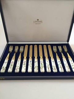Royal Copenhagen Flora Danica Dessert Flatware Set for 6 Anton Michelsen in Box