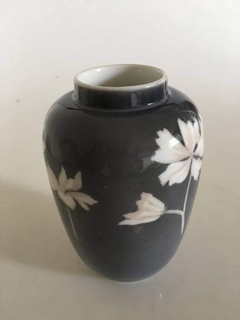 Danish Royal Copenhagen Art Nouveau Vase with Pink Flowers #97/18