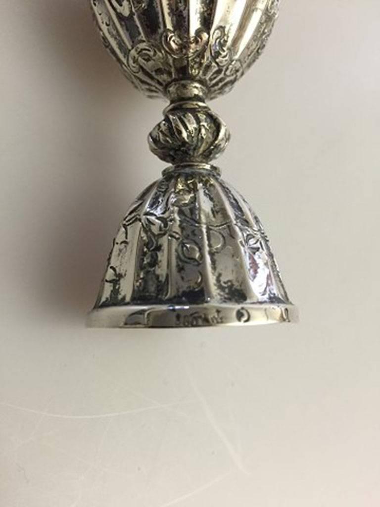 Art Deco Sterling Silver Measuring Cup / Jigger Ornamented with Flowers