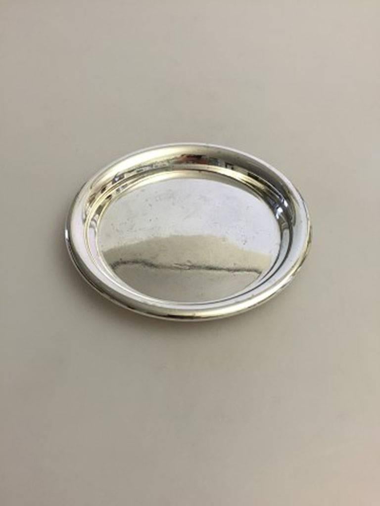 Mid-Century Modern French Christofle Silver Plate Tray / Bottlecoaster