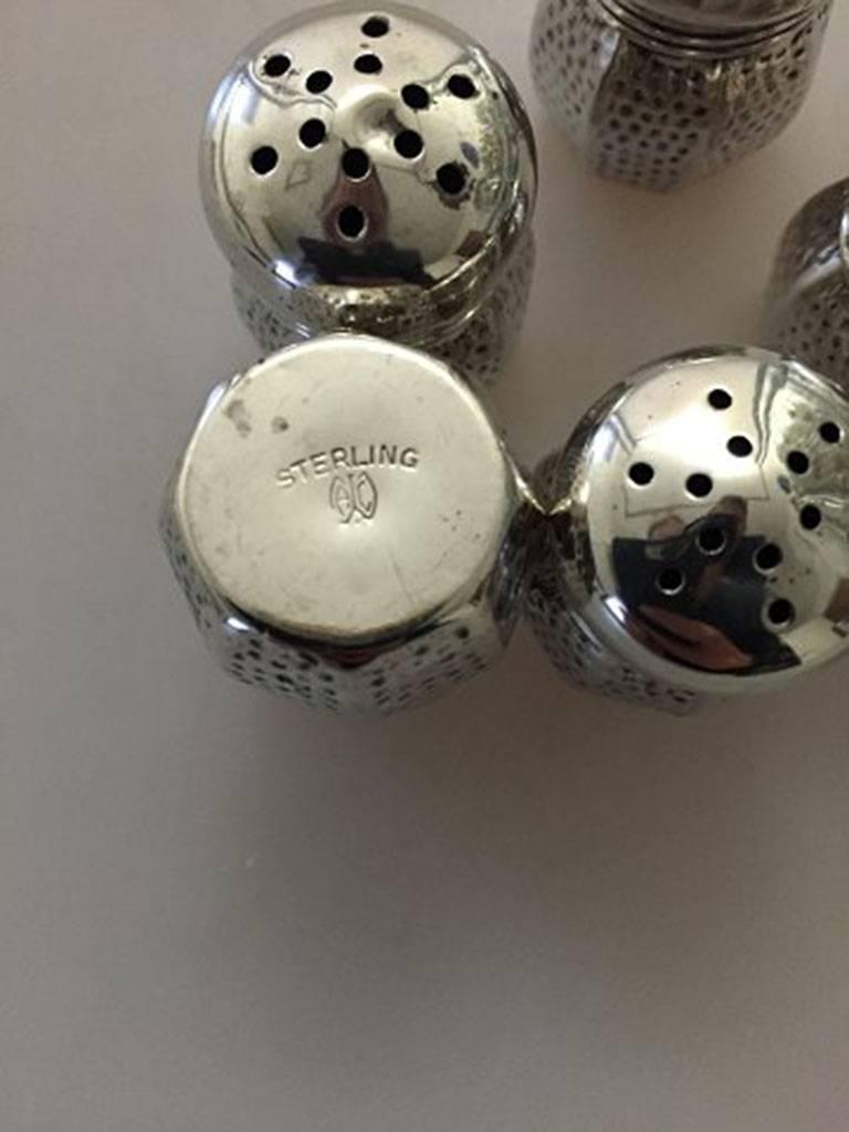 20th Century Set of Six Salt or Pepper Shakers American Sterling Silver