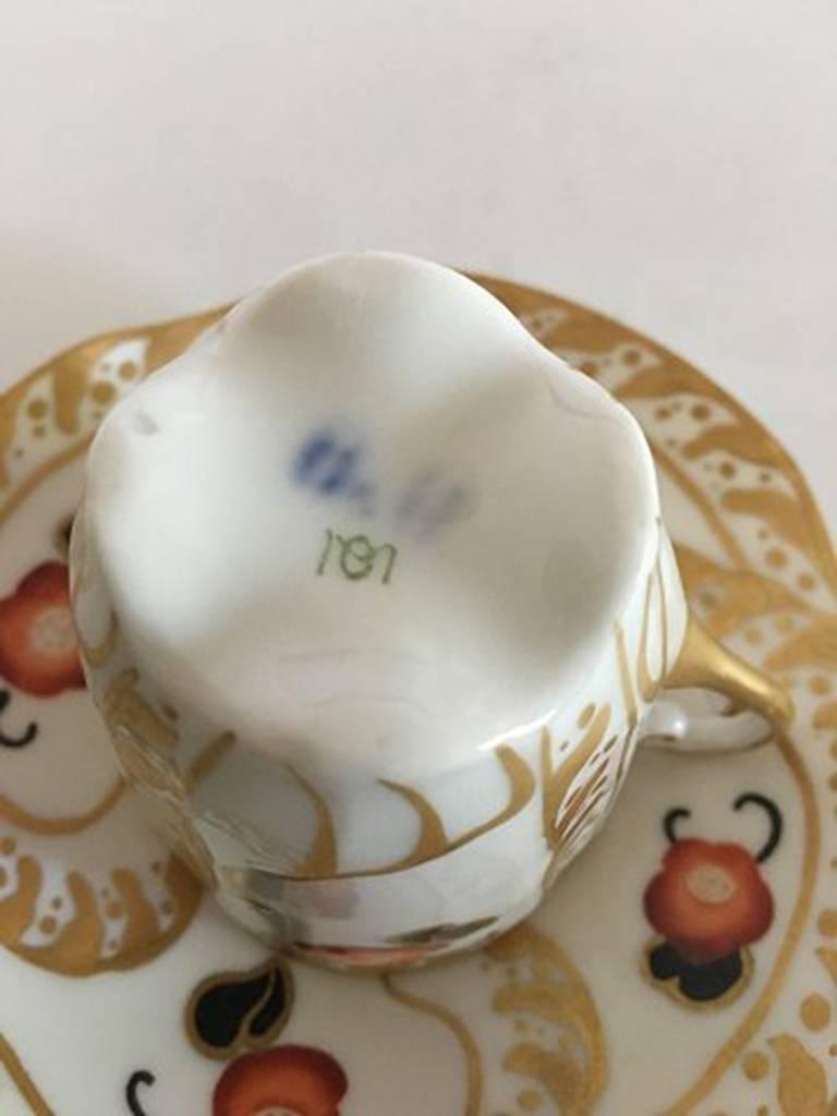Neoclassical Bing & Grondahl Hand-Painted Cup and Saucer For Sale