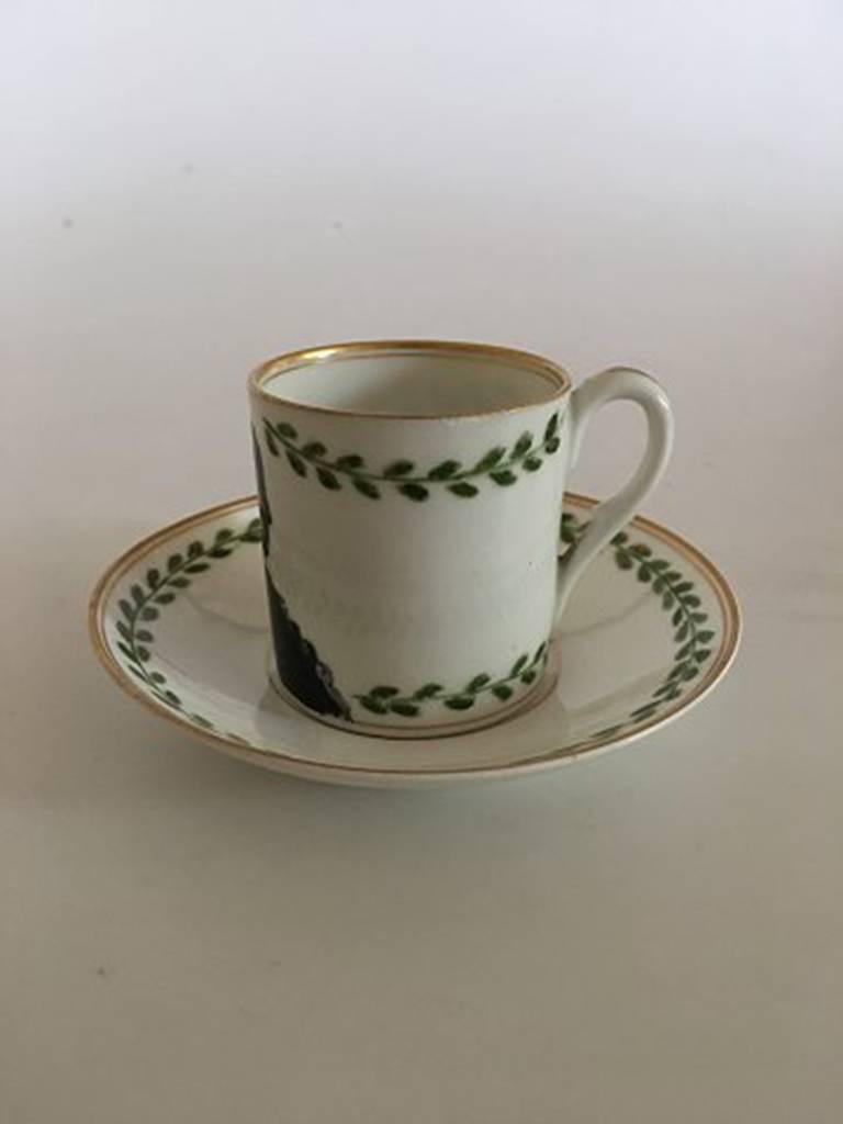 Neoclassical Bing & Grondahl Mocca Cup and Saucer For Sale