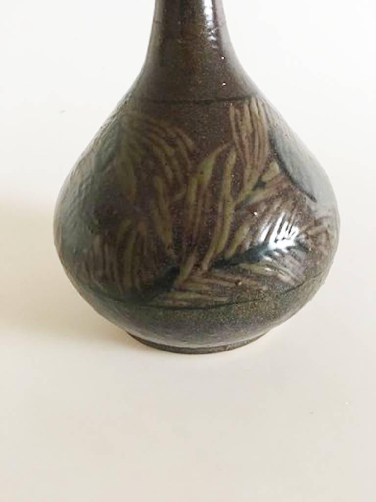 Scandinavian Modern Bing & Grondahl Cathinka Olsen Stoneware Vase #C44 For Sale