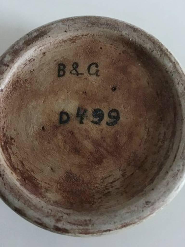 Danish Bing & Grondahl Stoneware Lidded Box #D499 For Sale