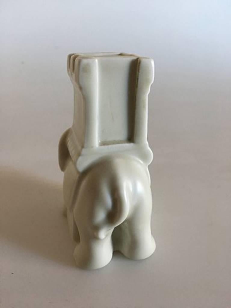 Art Deco Bing & Grondahl Stoneware Elephant or Matchstick Holder #2125M For Sale