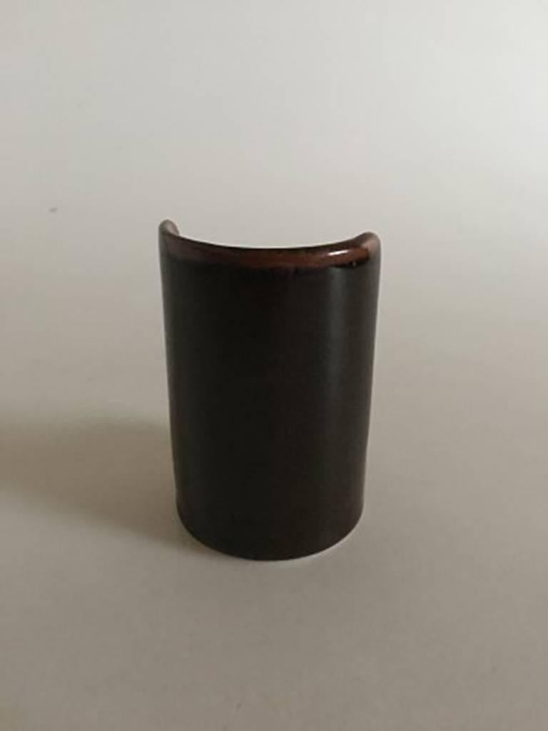 Bing & Grondahl stoneware candleholder. Measures: 10 cm H (3 15/16 in.). In good condition.