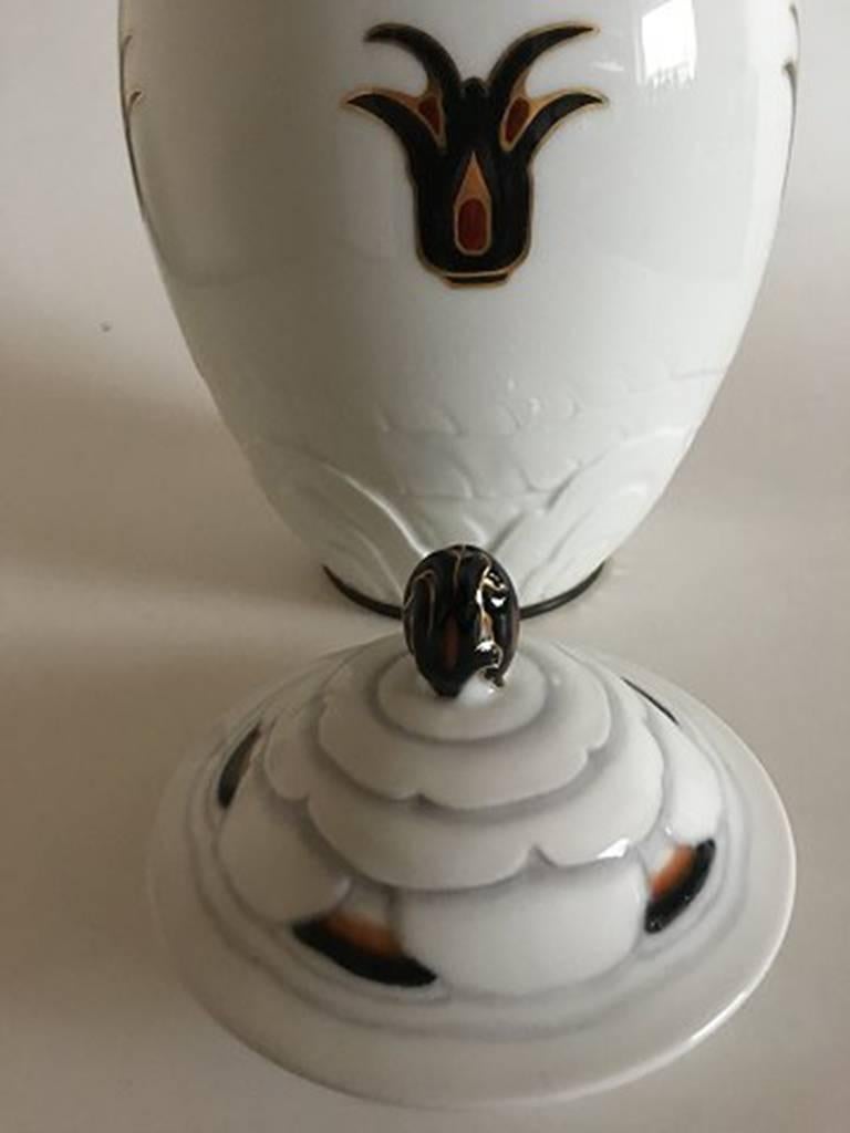 Danish Bing & Grondahl Art Nouveau Unique Vase by Clara Nielsen and Theodor Larsen For Sale