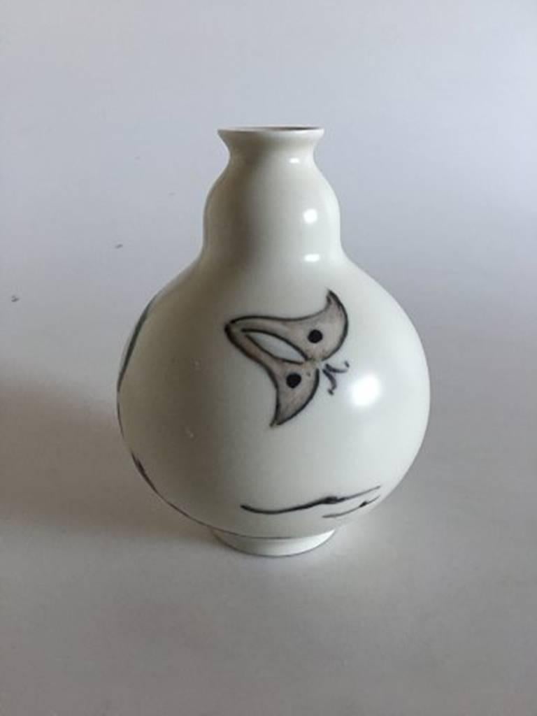 Danish Bing & Grondahl Art Nouveau Unique Vase by Jo Ann Locher #711 For Sale